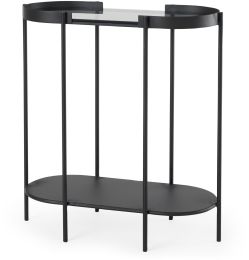 Booker Accent Table (Black Metal & Mirror) 