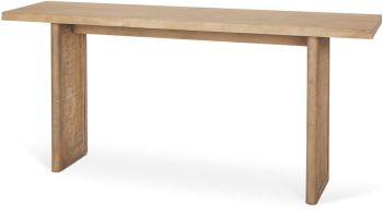 Grier Console Table (Light Brown Wood & Cane Accent) 
