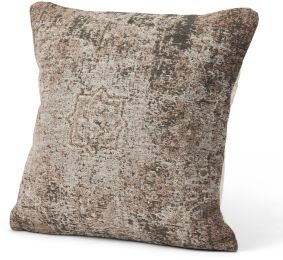 Khloe Pillow Cover (20x20 - Taupe  & Jacquard) 