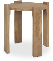 Evelyn Table d'Appoint (Rond - Bois Brun Clair) 