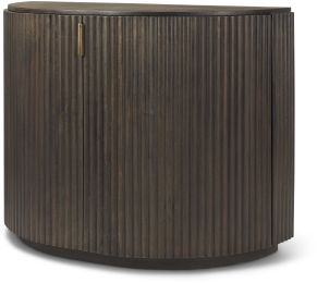 Terra Accent Cabinet (Fluted - Dark Brown Wood) 