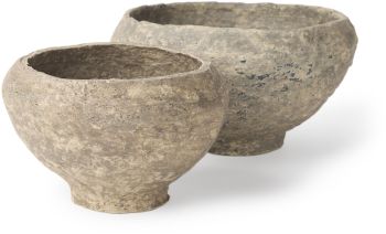Sonu Bowl (Set of 2 - Grey Paper Mache) 