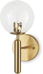 Britton Wall Sconce (Gold Metal & Clear Glass) 