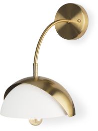 Cybill Wall Sconce (Gold Metal & White  Shade) 