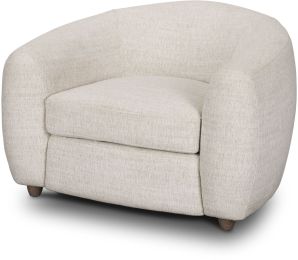 Valentina Accent Chair (Cream Fabric & Brown Wood) 