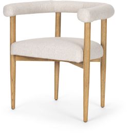 Arden Dining Chair (Medium Brown Wood & Gold Fabric) 