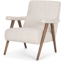 Nico Accent Chair (Oatmeal  & Medium Brown) 