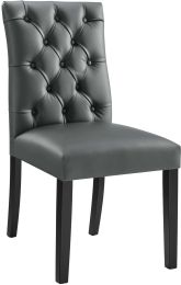 Duchess Dining Chair (Grey Button Tufted Vegan Leather) 