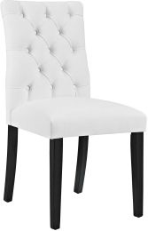 Duchess Dining Chair (White Button Tufted Vegan Leather) 