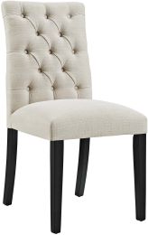 Duchess Dining Chair (Beige Button Tufted Fabric) 