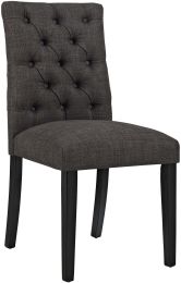 Duchess Dining Chair (Brown Button Tufted Fabric) 