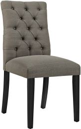 Duchess Dining Chair (Granite Button Tufted Fabric) 