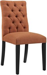 Duchess Dining Chair (Orange Button Tufted Fabric) 