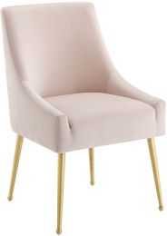 Discern Dining Chair (Pink Velvet) 