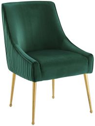 Discern Dining Chair (Green Velvet - Pleated Back) 