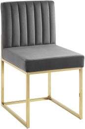 Carriage Dining Chair (Gold Charcoal Velvet) 