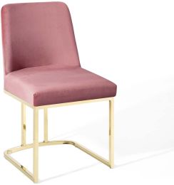 Amplify Sled Base Dining Chair (Gold Dusty Rose Velvet) 