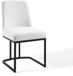 Amplify Sled Base Dining Chair (Black & White Fabric) 