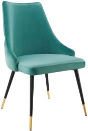 Adorn Chaise à Diner (Velours Côtelé Bleu-Vert) 