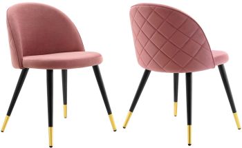 Cordial Dining Chair (Set of 2 - Dusty Rose Velvet) 