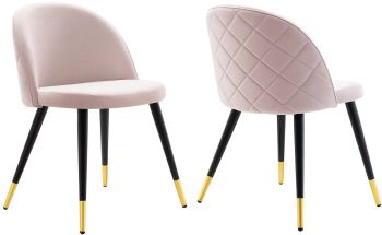 Cordial Dining Chair (Set of 2 - Pink Velvet) 