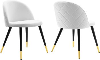 Cordial Dining Chair (Set of 2 - White Velvet) 