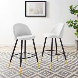 Cordial Bar Stools (Set of 2 - White Fabric) 