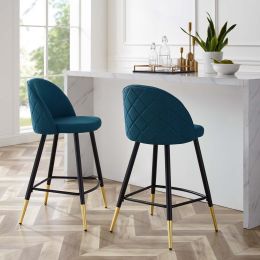 Cordial Counter Stools (Set of 2 - Azure Fabric) 