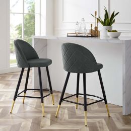 Cordial Counter Stools (Set of 2 - Grey Fabric) 