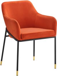 Jovi Dining Armchair (Black Orange Velvet) 