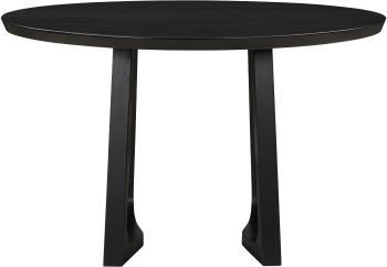 Silas Dining Table (Round - Black Ash) 
