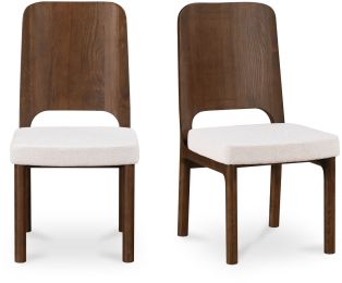 Kerr Chaise de Salle à Manger (Ensemble de 2 - Cuir Vegan Noyer Teinté Cendré Beige) 
