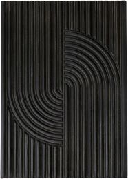 Knott Carved Wood Wall Art (Washed Black) 