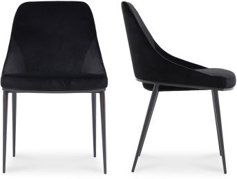 Sedona Dining Chair (Set of 2 - Shadowed Black Velvet) 