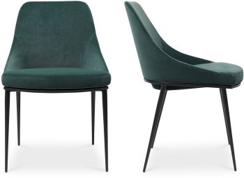 Sedona Dining Chair (Set of 2 - Green Velvet) 
