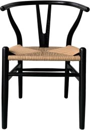 Ventana Dining Chair (Set of 2 - Black & Natural) 