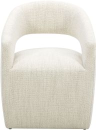 Barrow Rolling Dining Chair (White Mist Performance Fabric) 