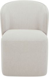 Larson Rolling Dining Chair (Heather Grey Performance Fabric) 