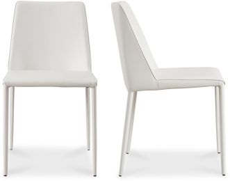 Nora Dining Chair (Set of 2 - White Vegan Leather) 