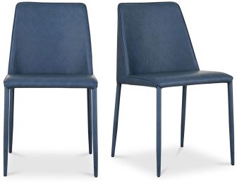 Nora Dining Chair (Set of 2 - Ocean Cavern Grey Vegan Leather) 