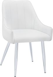 Stirling Dining Chair (Set of 2 - White & Chrome Legs) 