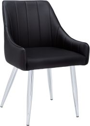 Stirling Dining Chair (Set of 2 - Black & Chrome Legs) 
