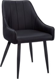 Stirling Dining Chair (Set of 2 - Black & Black Legs) 