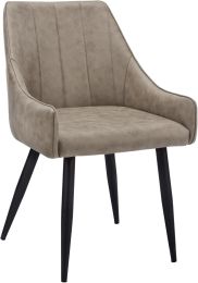 Stirling Dining Chair (Set of 2 - Taupe & Black Legs) 