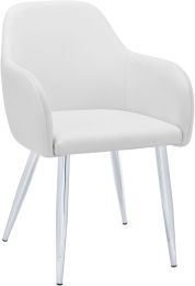 Paisley Dining Chair (Set of 2 - White & Chrome Legs) 