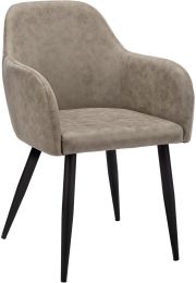 Paisley Dining Chair (Set of 2 - Taupe & Black Legs) 