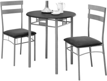 Imst Dining Set (3 Piece Set - Charcoal Grey & Black) 