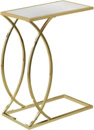 Nemenci Accent Table (Mirror and Gold) 