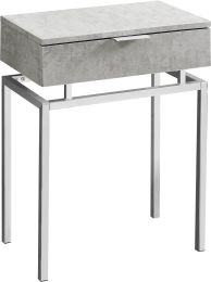 Salan End Table (Grey Cement with Chrome Base) 