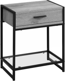 Daugai End Table (Grey with Black Base) 